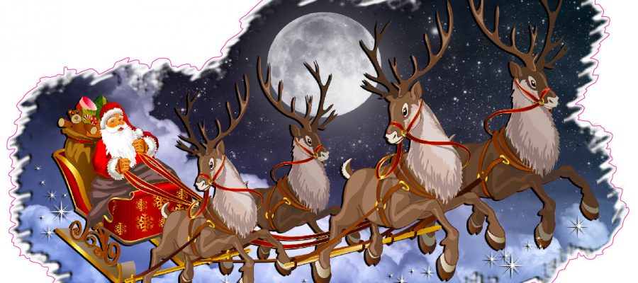 дед мороз на оленях